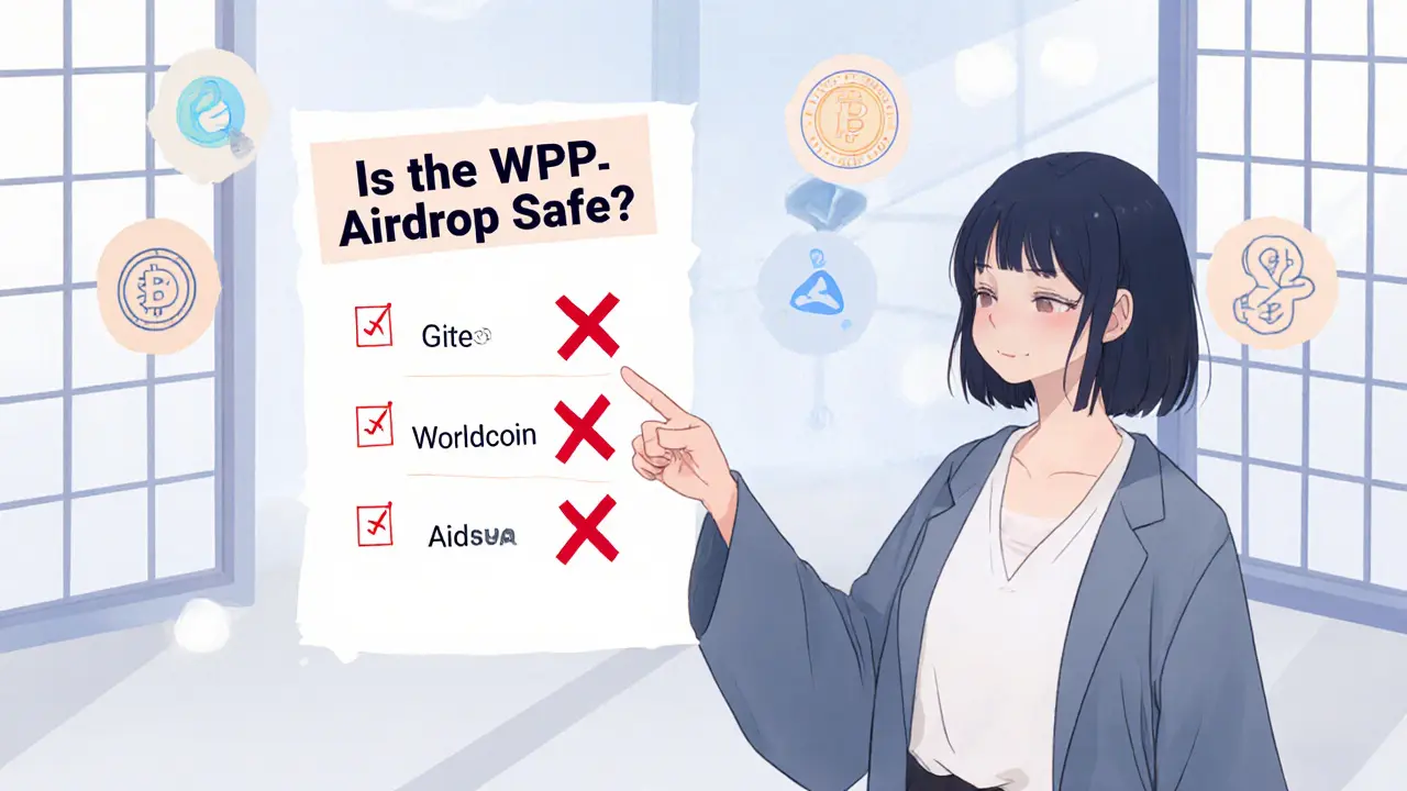 Anime mentor points to a safety checklist while showing trustworthy crypto alternatives.