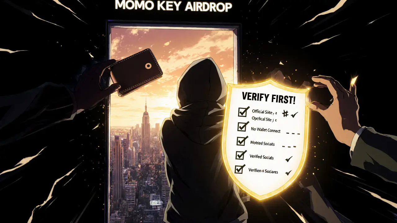 Wallet pulled into scam portal as hero blocks it with verification shield.