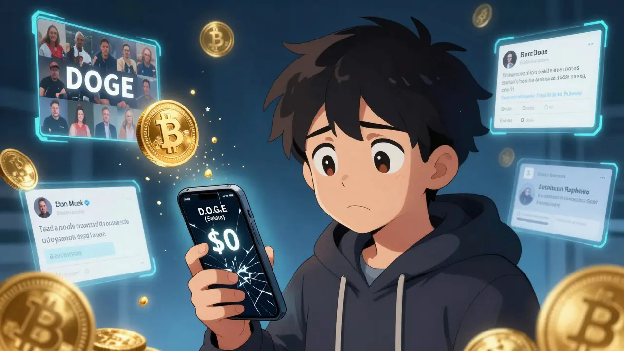 A young trader staring at a phone showing <h2>How to Spot This Kind of Scam</h2> volume, while real crypto projects fade away around them.