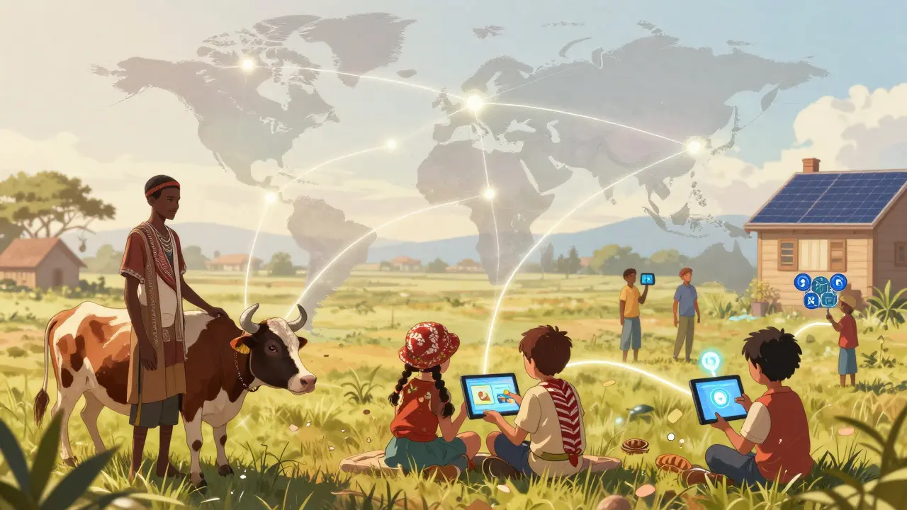 Global DePIN use: Kenyan farmer, Peruvian school, Australian solar sharing