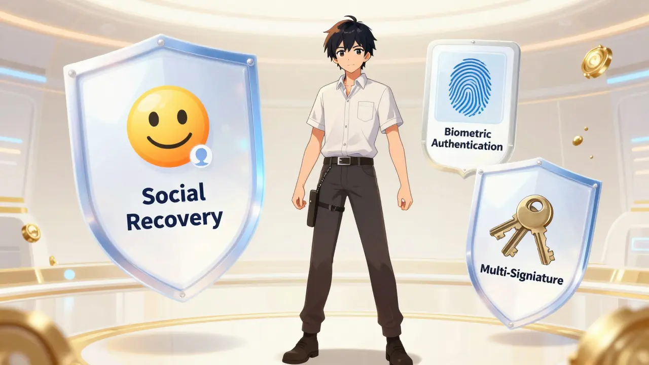 Anime hero protected by social recovery shields
