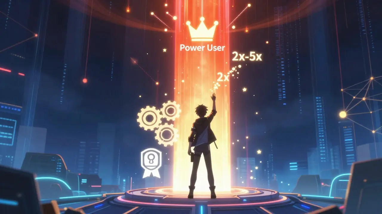 Anime visualization of campaign phases and reward multipliers