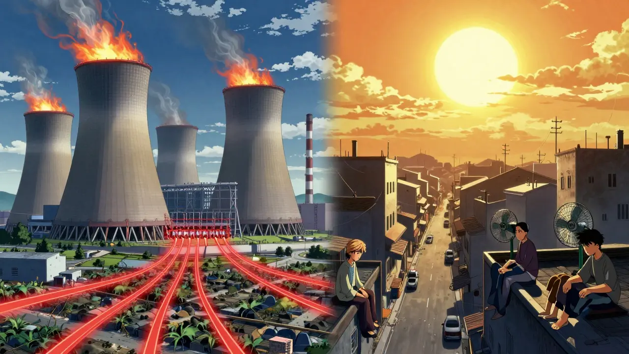 Split scene: Power plants fueling mines while cities blackout