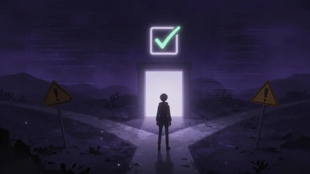 Anime character facing a risky choice during a crypto contract migration