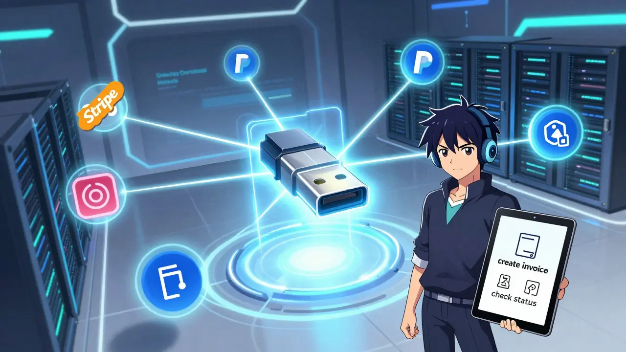 Anime illustration of MCP protocol connecting AI to financial tools