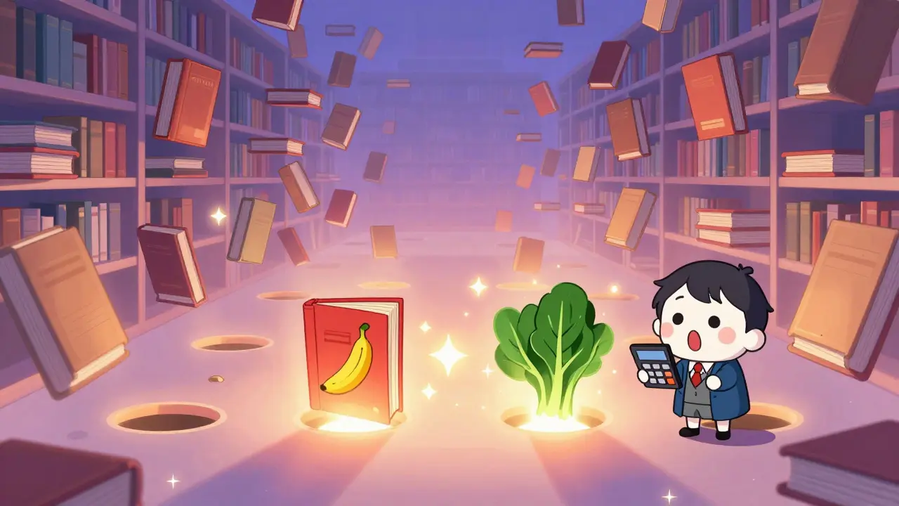 Anime illustration showing different items merging into the same slot to explain hash collisions.