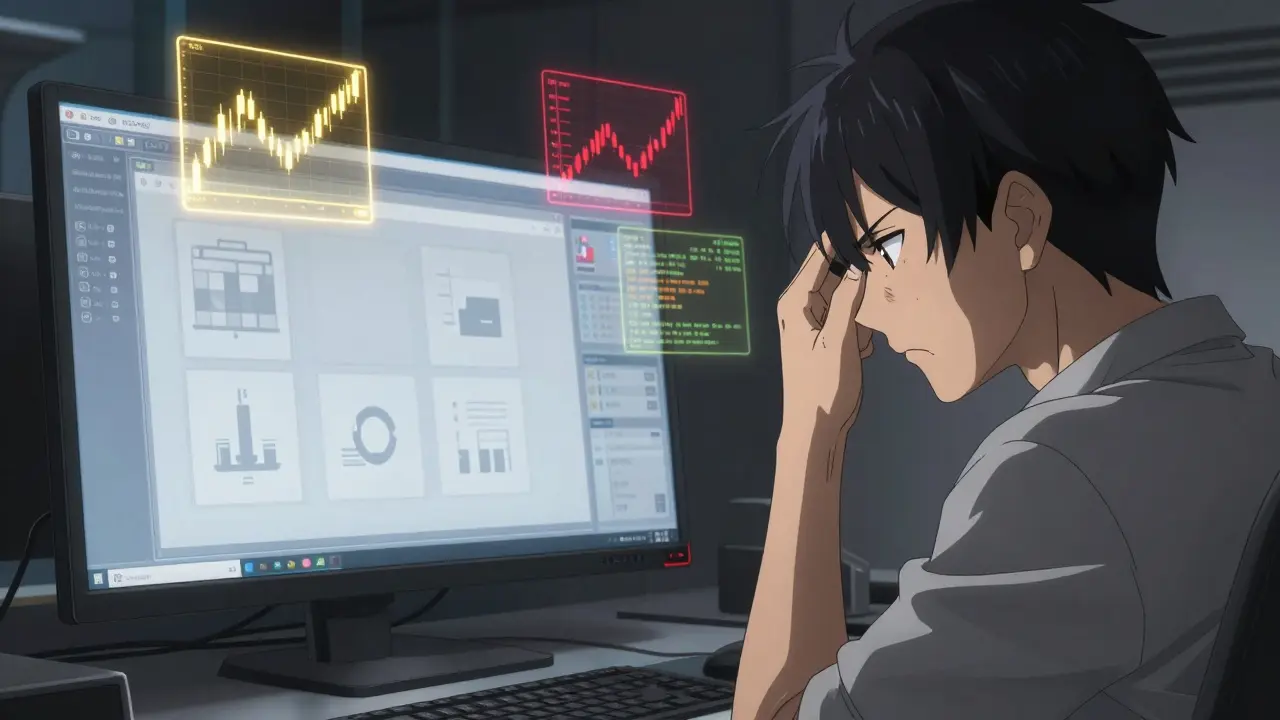 Frustrated anime trader looking at basic interface and missing tools