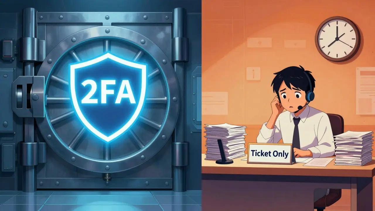 Split view of secure vault and limited customer support ticket