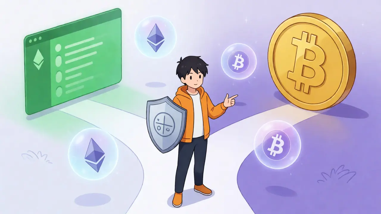 Anime developer choosing between EVM tools and native BTC