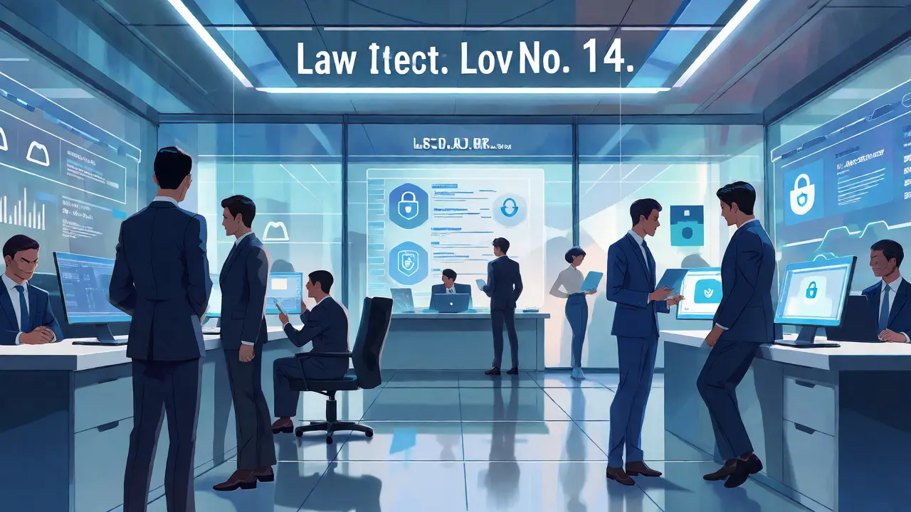 Anime scene of regulators in a modern office using holograms to enforce strict crypto licensing and KYC rules.