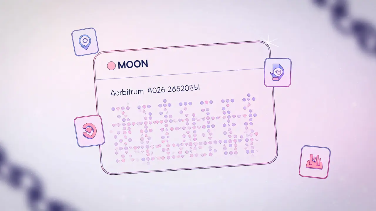 Digital wallet on Arbitrum Nova with community utility icons