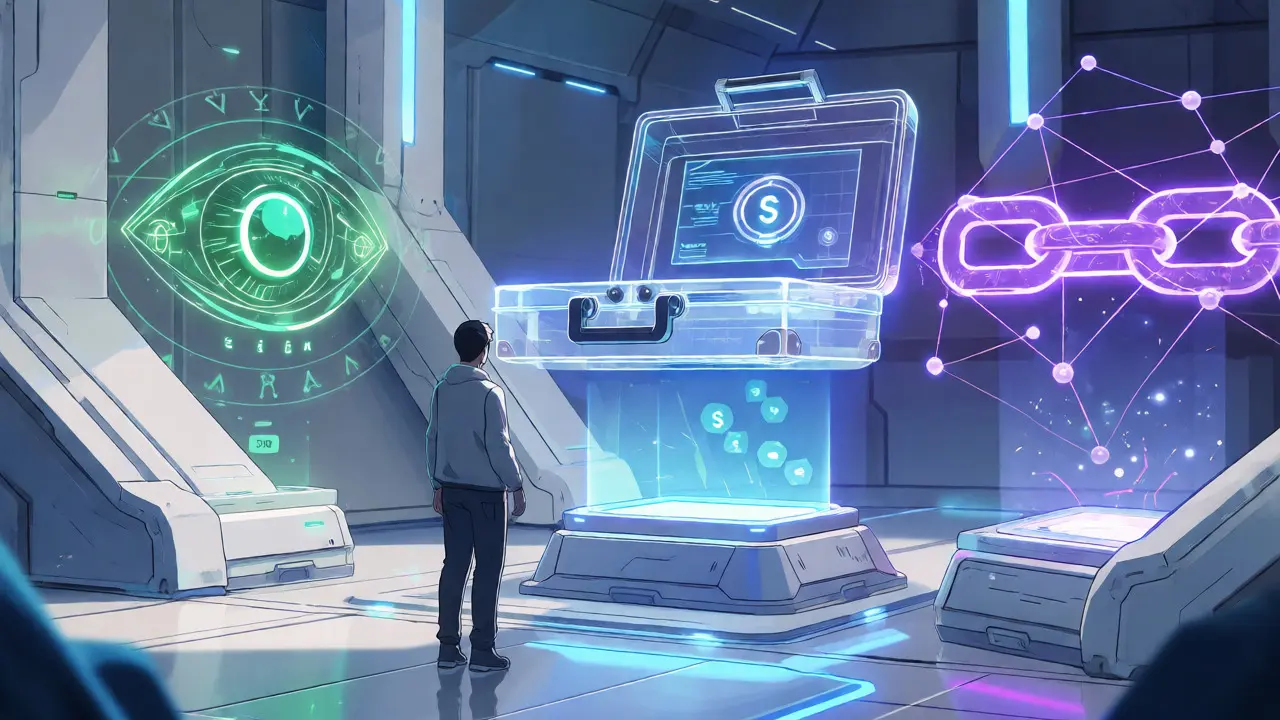 Holographic display of EverID, EverWallet, and EverChain components